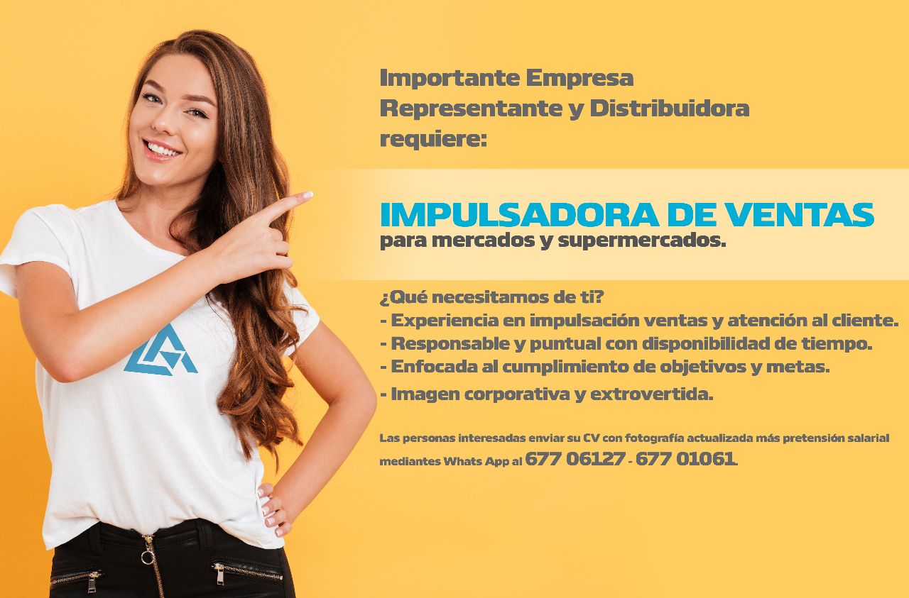 IMPULSADORAS DE VENTAS | Trabajando Bolivia